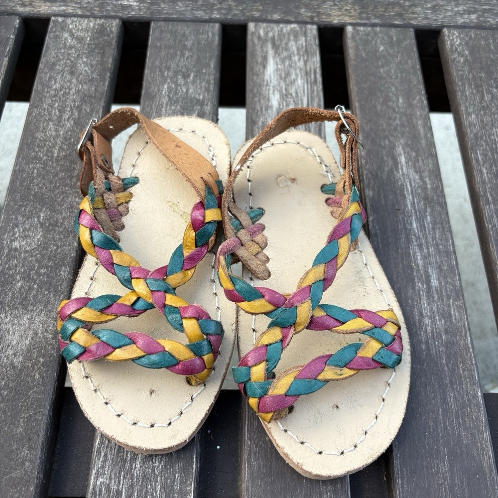 Unbranded Kids 5 Multi Sandals Boho Huarache Braided Leather?* - Picture 2 of 10